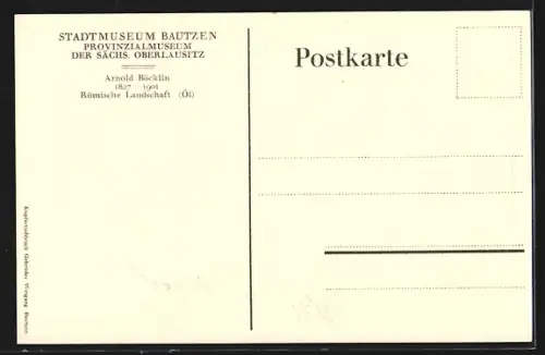 AK Bautzen, Stadtmuseum, Gemälde Römische Landschaft von Arnold Böcklin