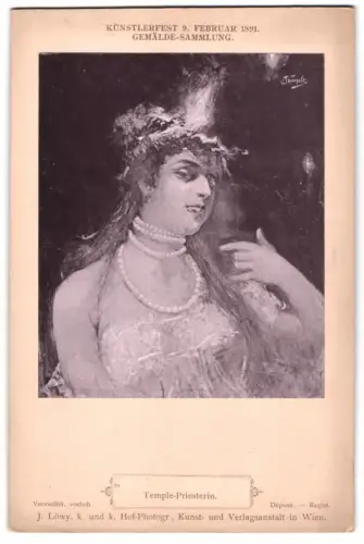 Fotografie J. Löwy, Wien, Gemälde: Temple-Priesterin