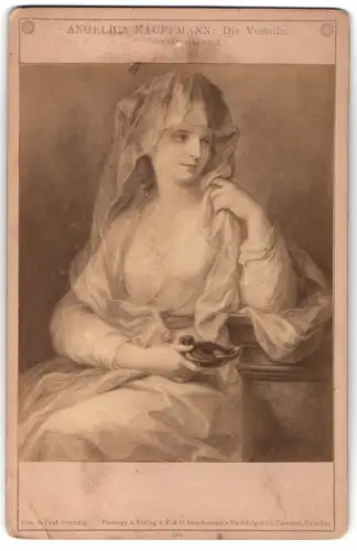 Fotografie F. & O. Brockmann, Dresden, Gemälde: Die Vestalin, nach Angelica Kauffmann