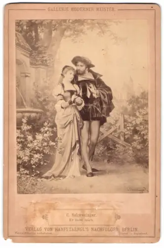 Fotografie Hanfstaengls Nachf., Berlin, Gemälde: Er liebt mich, nach C. Schweninger