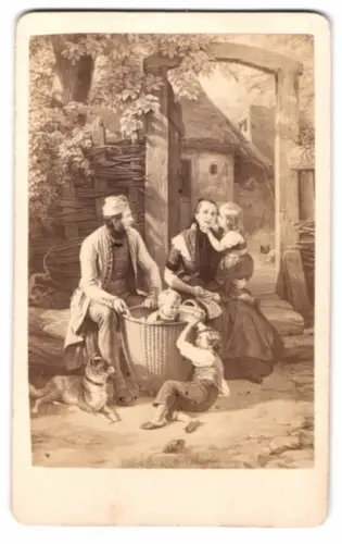 Fotografie unbekannter Fotograf und Ort, Gemälde: Die Feierstunde, nach E. Meyerheim