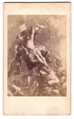Fotografie Gemälde: L`erection de la croix, nach Rubens, Dramatische Kreuzaufrichtung