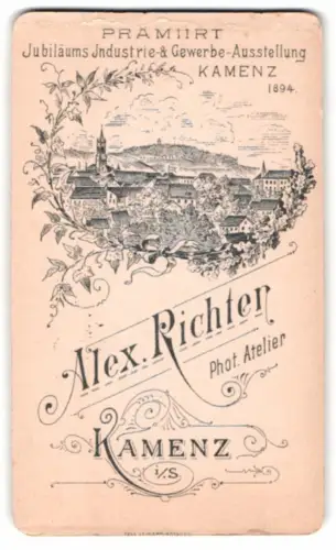 Fotografie Alex Richter, Kamenz, Blick auf die Stadt mit floraler Umrandung