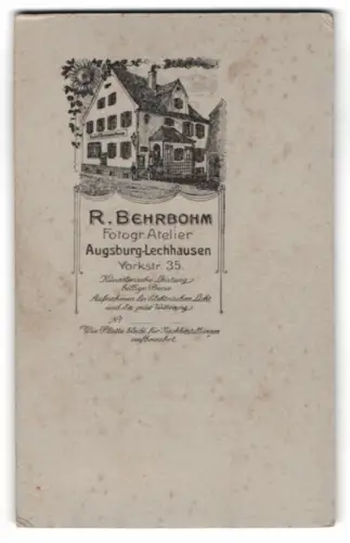 Fotografie R. Behrbohm, Augsburg-Lechhausen, Yorkstr. 35, Blick nach dem Atelierhaus