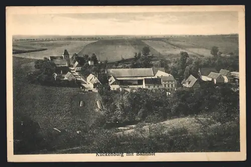 AK Kuckenburg / Mersburg, Totale mit Bahnhof