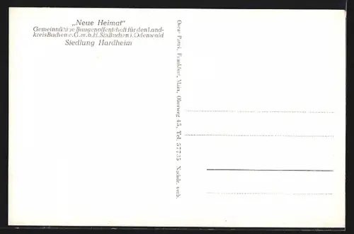 AK Hardheim, Siedlung Neue Heimat, Baugenossenschaft für den Landkreis Buchen GmbH