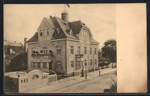 AK Erlangen, Germanenhaus mit Garten