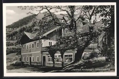 AK Miesbach, Gasthaus Kirchstiegl am Schwarzenberg, Bes. Leni Bonleitner