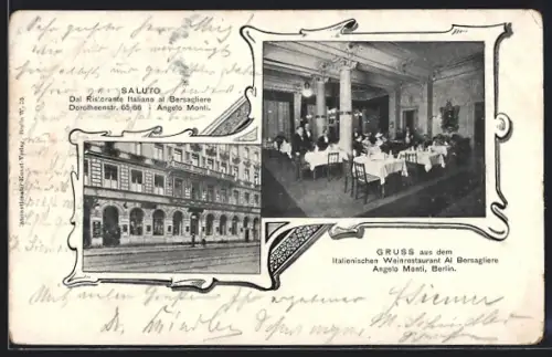 AK Berlin, Italienisches Weinrestaurant Al Bersagliere, Dorotheenstrasse 65-66, Inh. Angelo Monti