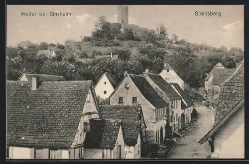 AK Steinsberg-Weiler bei Sinsheim, Dorfansicht aus der Vogelschau