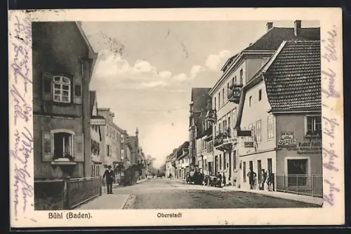 AK Bühl /Baden, Strasse an der Oberstadt, Hotel Krone