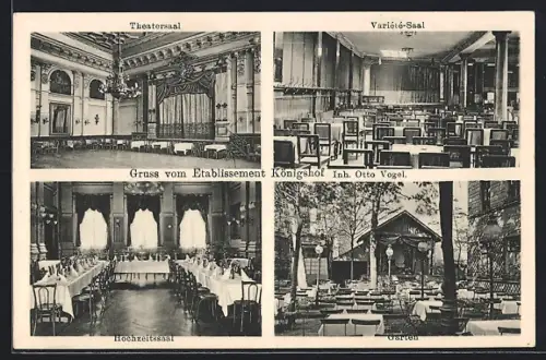 AK Berlin, Gasthaus-Etablissement Königshof, Inh. Otto Vogel, mit Theatersaal, Variété-Saal u. Hochzeitssaal
