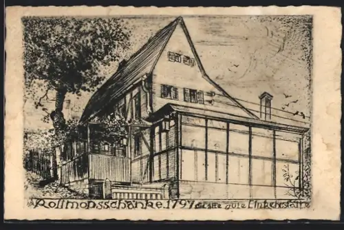 Künstler-AK Eckersdorf-Hainsberg, Gasthof Rollmopsschänke K. Ziegner