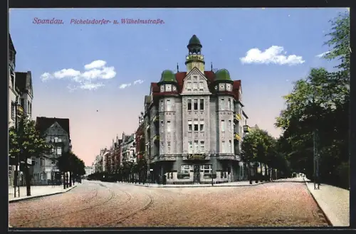 AK Berlin-Spandau, Pichelsdorfer- & Wilhelmstrasse