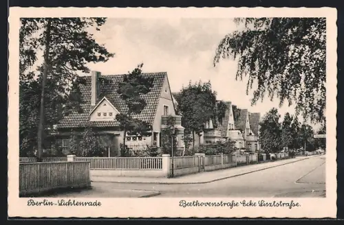 AK Berlin-Tempelhof-Lichtenrade, Beethovenstrasse Ecke Lisztstrasse mit Wohnhäusern