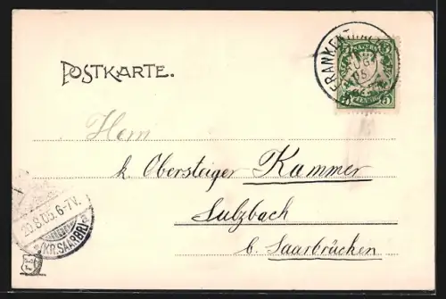 AK Frankenthal /Pfalz, Westliche Ringstrasse aus der Vogelschau, Alleebäume