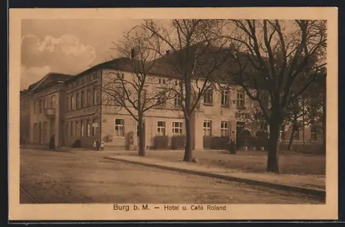 AK Burg / Anhalt, Hotel und Cafe Roland