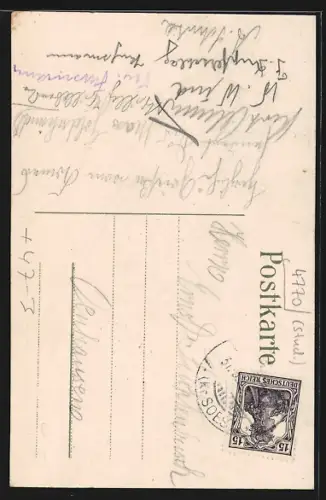 Künstler-AK Soest, Die Einjährigen Soest 1920, Studentisches Wappen