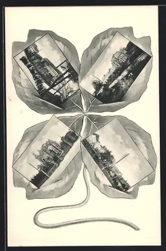 AK Dresden, Ansichten von Gebäude-Ensembles und Fabrik