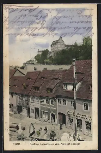 AK Pirna, Schloss Sonnenstein vom Amtshof gesehen