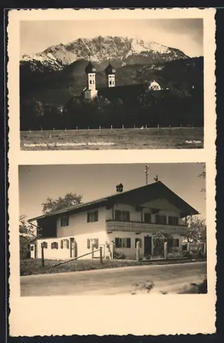 AK Benediktbeuern, Klosterkirche mit Benediktenwand