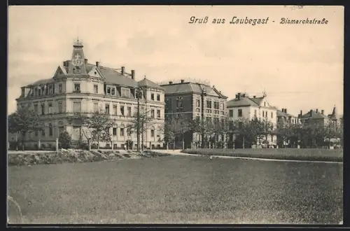 AK Laubegast, Partie an der Bismarckstrasse