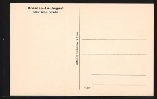AK Dresden-Laubegast, Blick in die Steirische Strasse