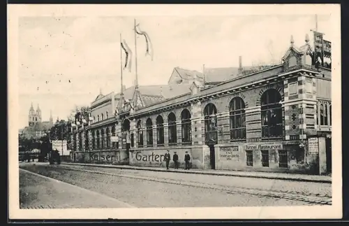 AK Meissen / Elbe, Gasthaus Kaisergarten am Bahnhof
