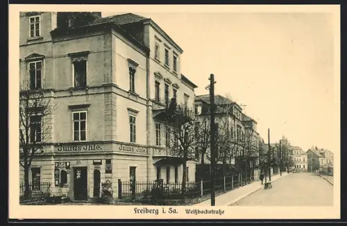 AK Freiberg i. Sa., Julius Ihle in der Weissbachstrasse