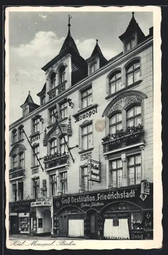AK Berlin, Hotel Monopol in der Georgenstrasse 29, Inh. Wilhelm Fromme