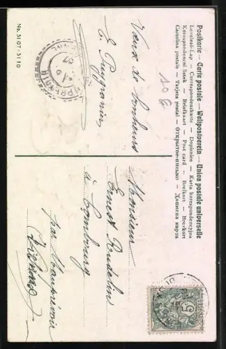 Präge-AK Zwerge feiern das Neue Jahr mit Sekt, Bonne Année