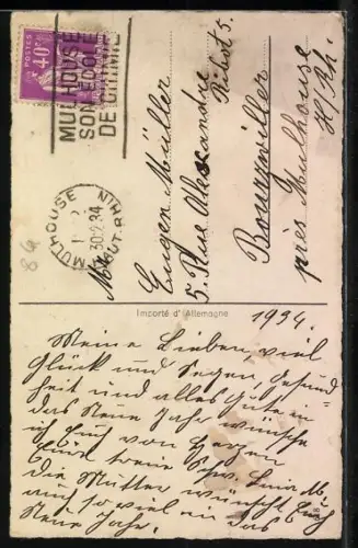 Künstler-AK Zwerg läuft hinter einem Schwein mit Klee hinterher, Bonne Année