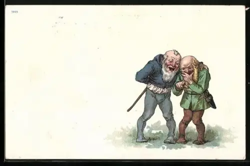 AK Zwei Zwerge lachen über den Betrachter
