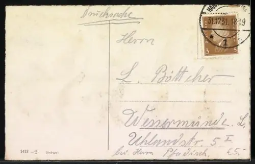 AK Vier musizierende Zwerge im Schnee