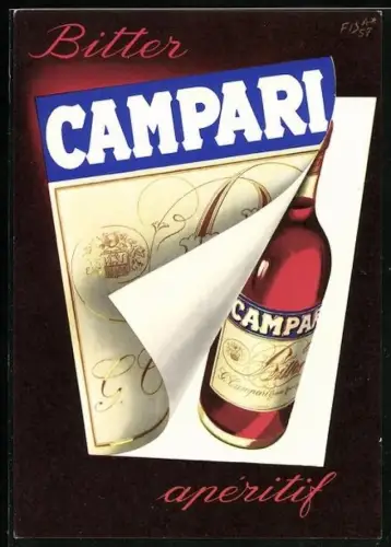 AK Reklame für Campari Bitter apéritif