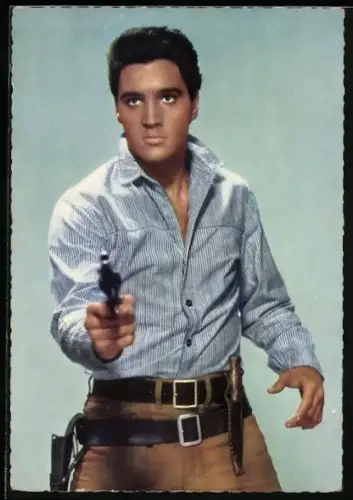 AK Musiker Elvis Presley in Flammender Stern
