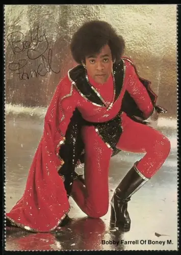 AK Musiker, Bobby Farrell von Boney M. auf dem Eis