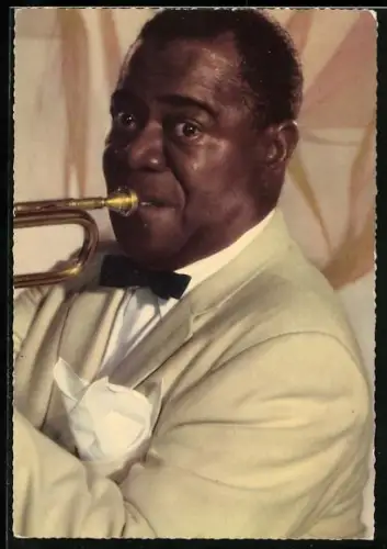 AK Musiker Louis Armstrong spielt Trompete