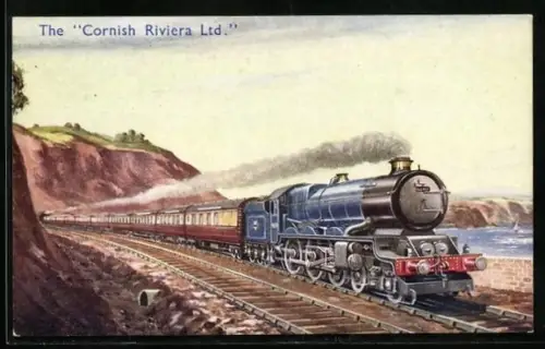 AK The Cornish Riviera Ltd., englische Eisenbahn mit Lokomotive Nr. 6010