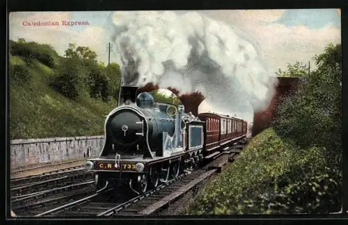 AK Caledonian Express No 733, englische Eisenbahn