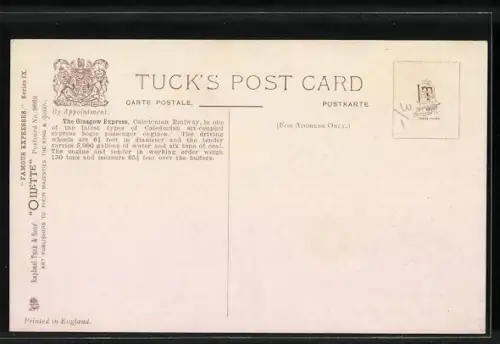 AK The Glasgow Express, bekannte englische Eisenbahn