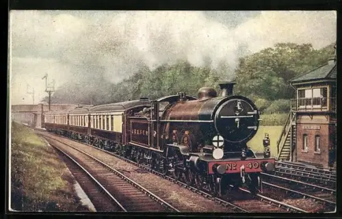 AK Southern Belle passing Tooting Bec Common, englische Eisenbahn