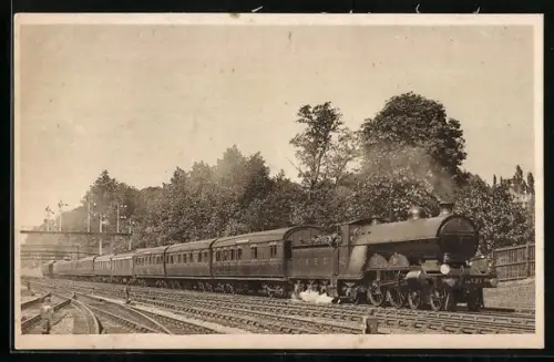 AK South Croydon, Lokomotive No. 421 der L. B. & S. C. Down Brighton Express, englische Eisenbahn