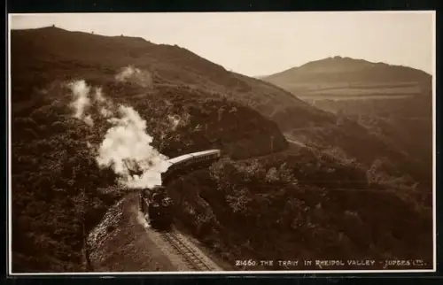 AK The Train in Rheidol Valley, englische Eisenbahn