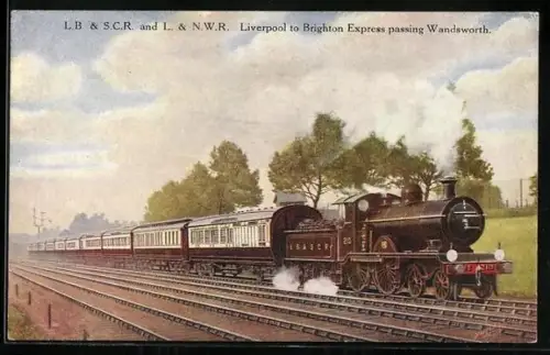 Künstler-AK LB & SCR and L & NWR Liverpool to Brighton Express