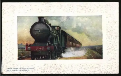 Künstler-AK King`s Cross to Leeds Express, Great Northern Railway