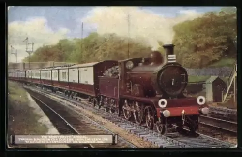 AK Brighton, Lokomotive Sunny South der L. & N. W. Line, englische Eisenbahn