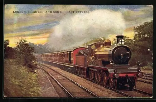 AK London, Brighton and South Coast Express, englische Eisenbahn