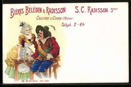 Lithographie Bières Bélédin & Radisson, Brauerei-Werbung
