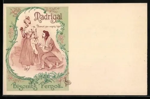 Lithographie Madrigal Biscuits Pernot, Keks-Reklame